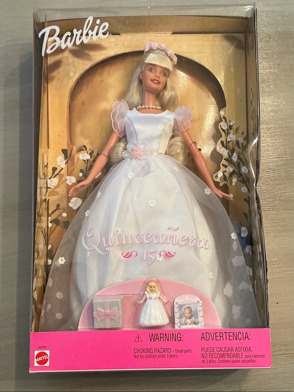 Barbie Quinceañera Doll in White and Pink Accents
